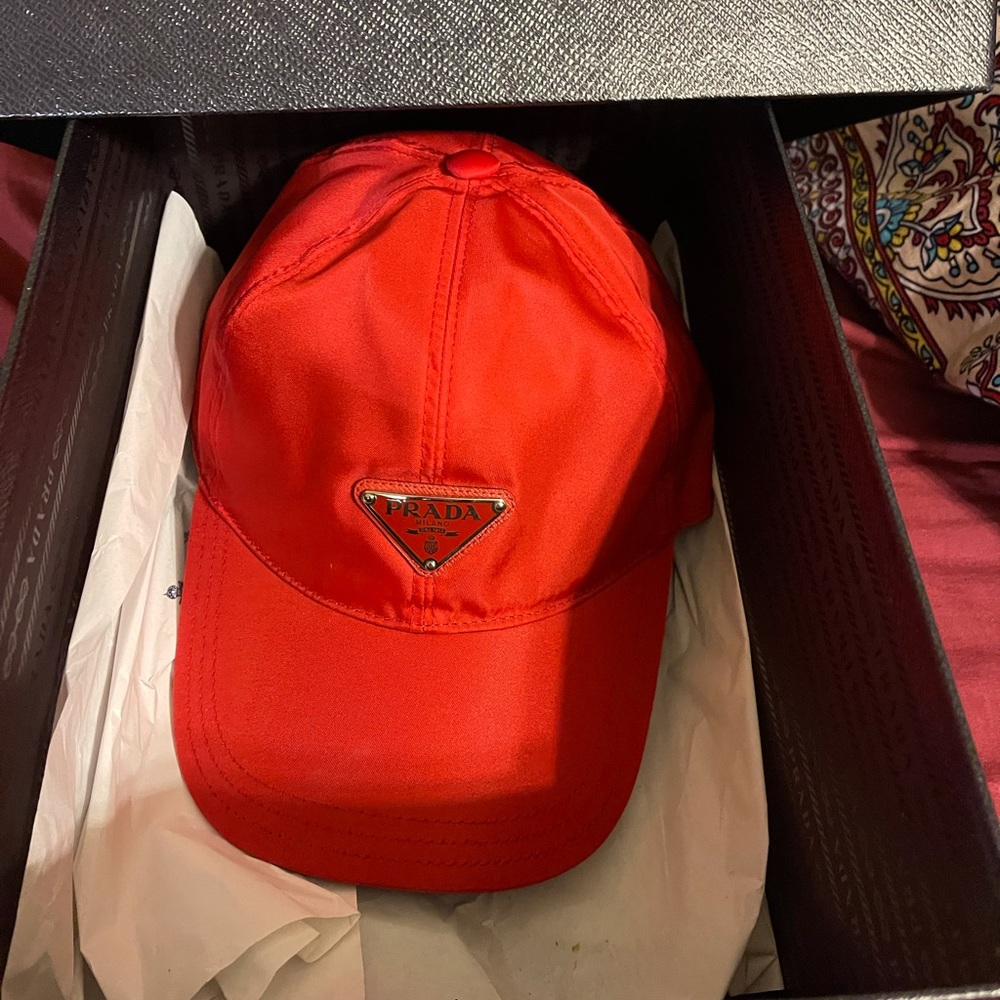 Rare red nylon Prada sport hat (brand new)